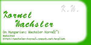 kornel wachsler business card